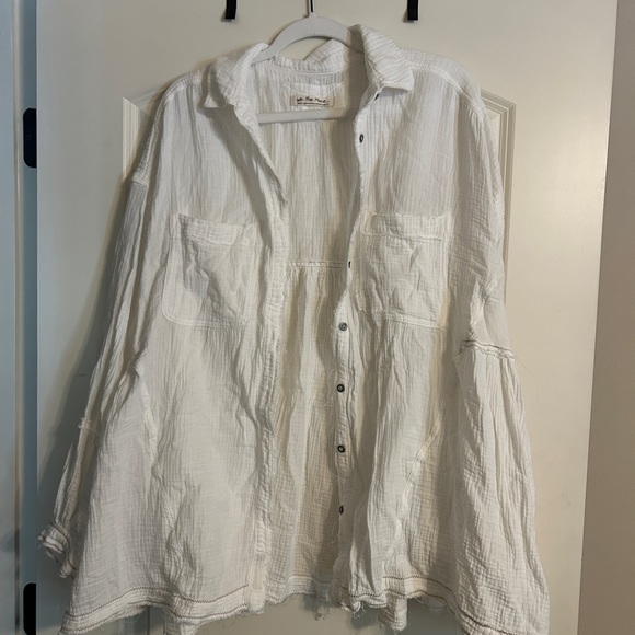 Free People Anaheim Ivory Button Down Top - Picture 7 of 7